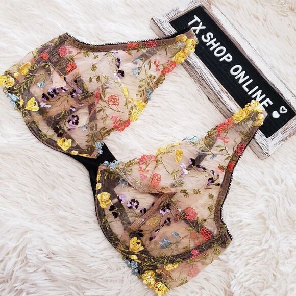 Victoria's Secret Embroidered Plunge Bra - Picture 1 of 6